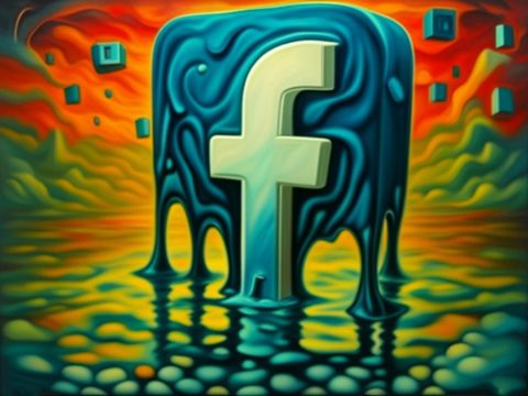 image; faccebook logo melting